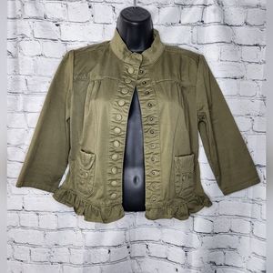 Motto Women's Utility Cargo‎ Crop 3/4 Sleeve Jacket Size Small